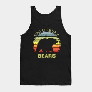 Easily Distracted By Bears Sunset Tank Top